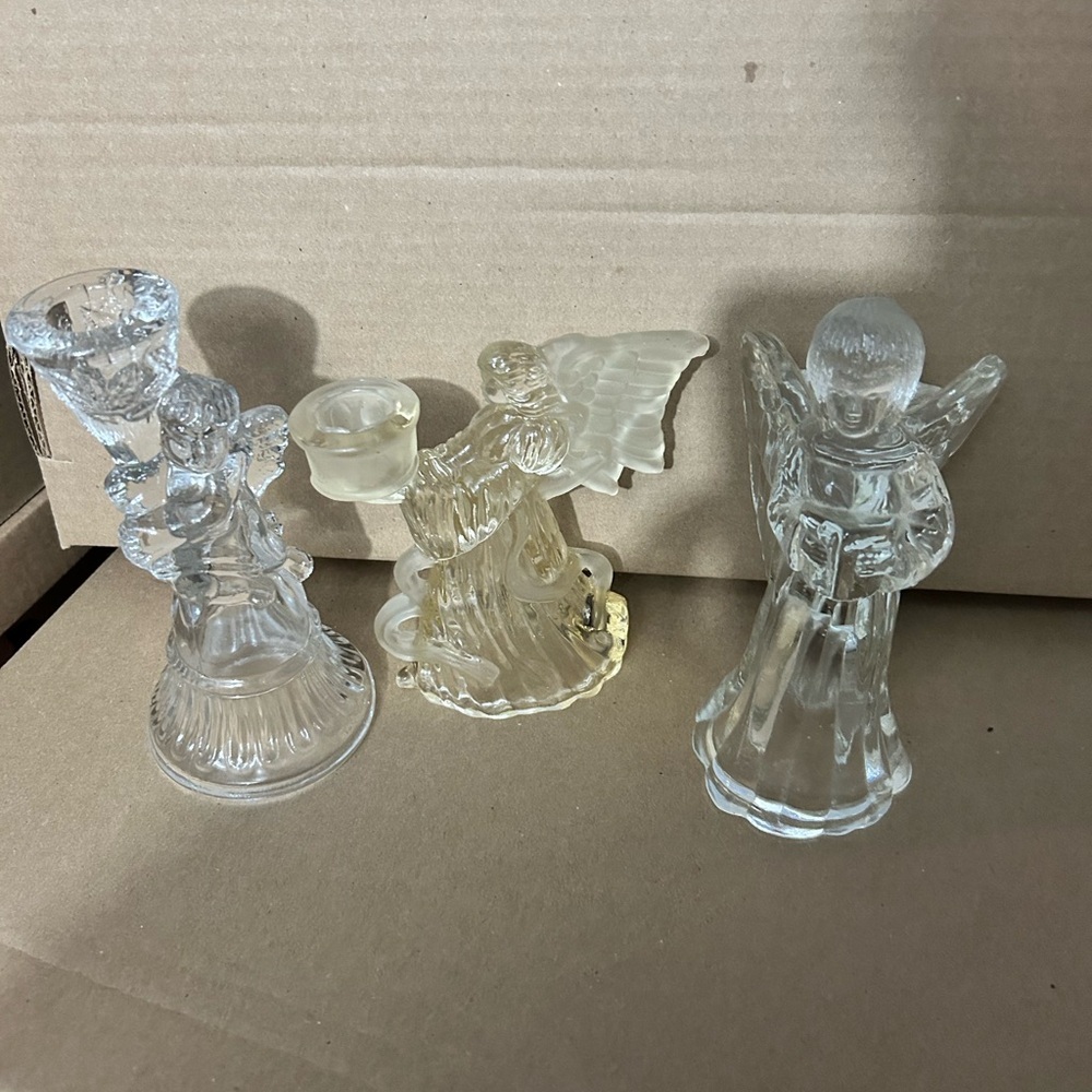 Three vintage angel candle holders for the collector or Christmas-preloved